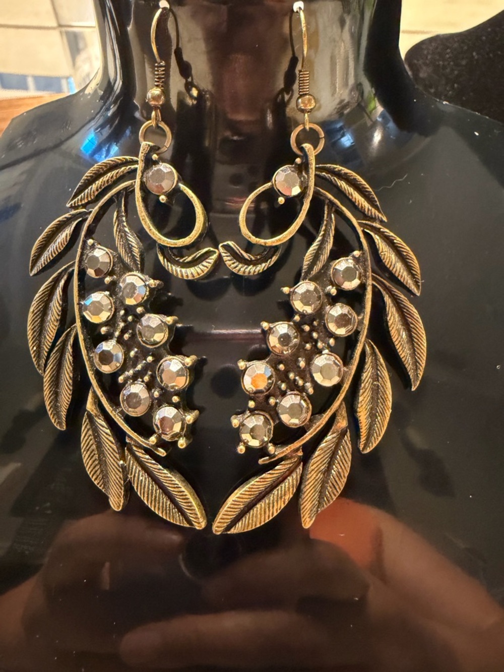 Gold Leaf Cluster Drop Earrings - Women Jewelry